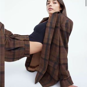 plaid department blazer